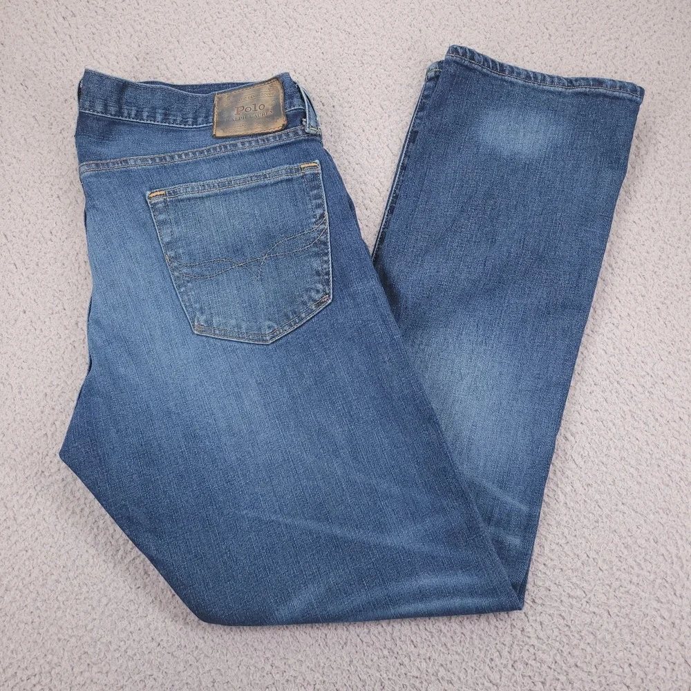 POLO Ralph Lauren Jeans Mens Size 34x30 Varick Slim Straight Medium Wash Denim